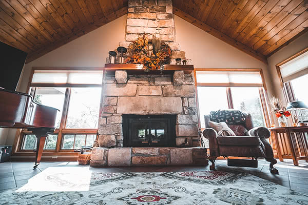 Historic Fireplace in Farmhouse